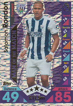 Salomon Rondon West Bromwich Albion 2016/17 Topps Match Attax Man of the Match #453